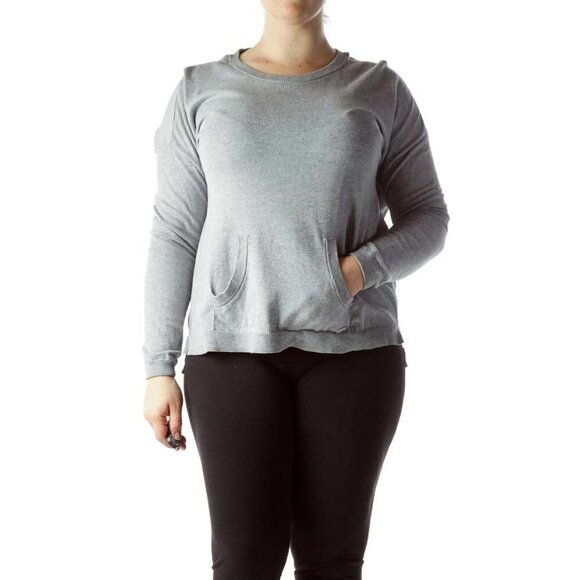 Calvin Klein Gray Sweater with Sheer Back - Picture 1 of 3